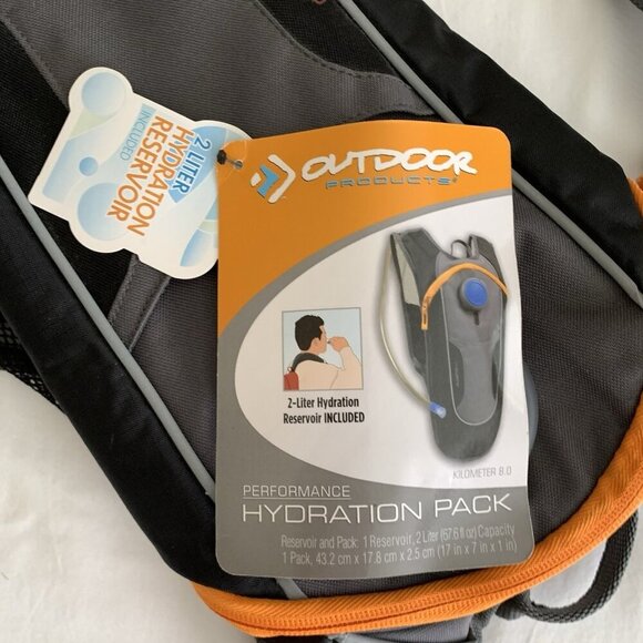 Outdoor Products Kilometer 8.0 Hydration Backpack Black Grey Hiking Cycling - Picture 5 of 8